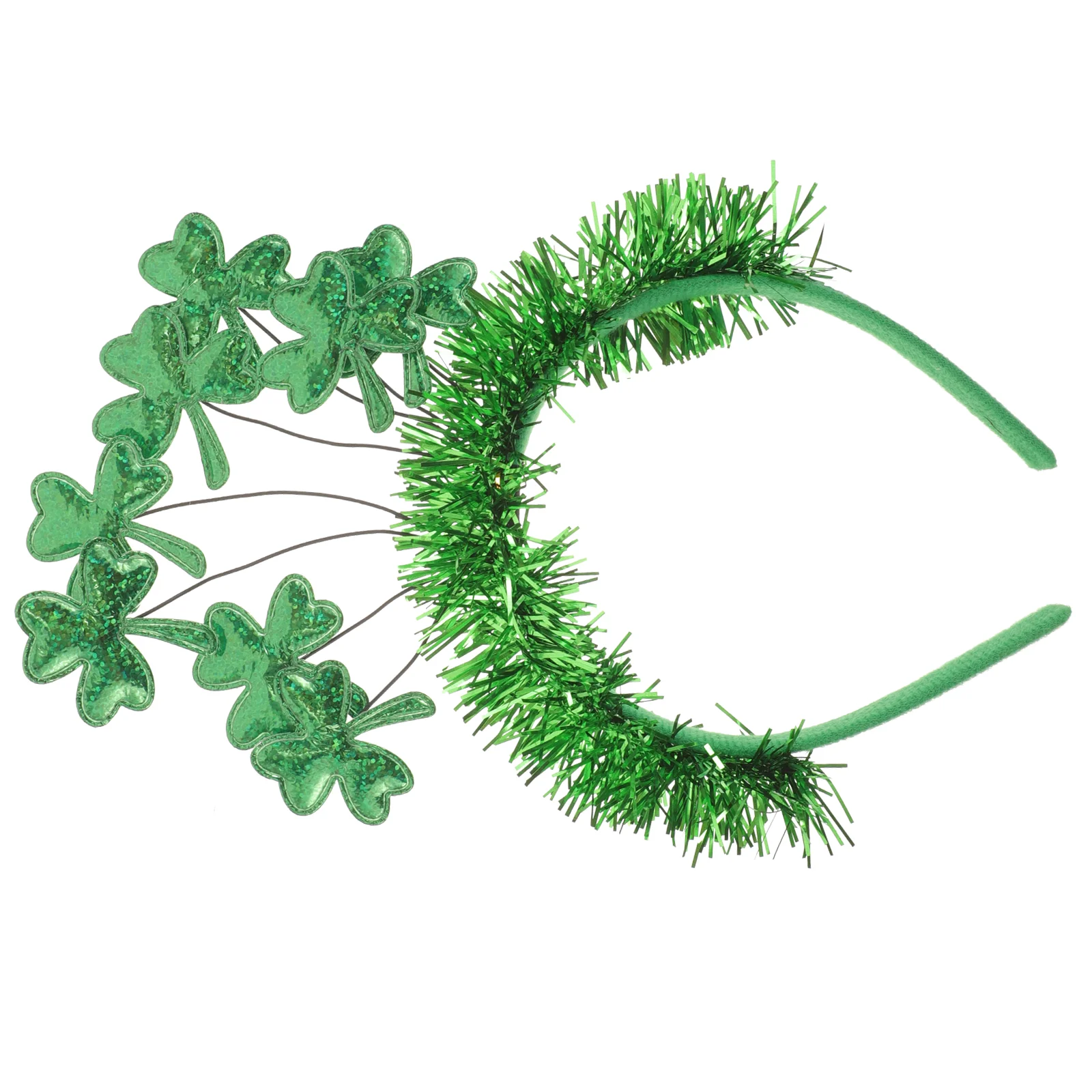 St Patrick's Day Shamrock Headband Women Green Cloth Plastic Festive Hair Accessories Celebrate Style Comfortable Lightweight