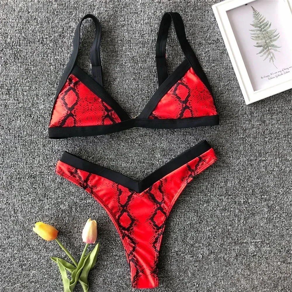 

Купальник со змеиным принтом, экстремальное бикини, танга, купальники, купальные костюмы, женские Y2K, бразильский пляжный наряд, комплект микро-бикини, бикини