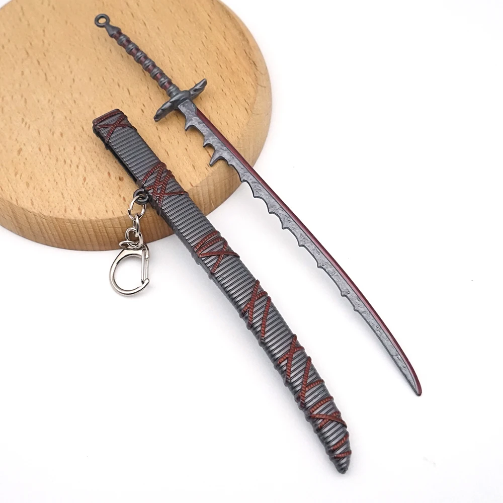 Game Monster Hunter Sword Keychain HELLISH SLASHER Sword for Men Accessories Key Ring Llaveros