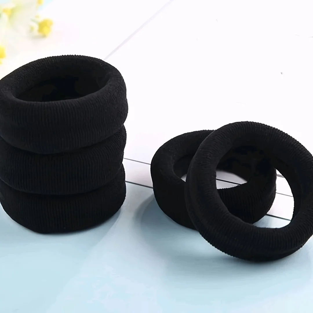 5pcs Thickened Hair Loops Solid Color Elastic Hair Ties Non Slip Ponytail Holders For Women And daily uses