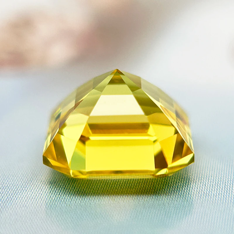 مختبر نمت الياقوت الأصفر اللون Asscher قطع ألوان مختلفة أحجام متعددة DIY بها بنفسك صنع المجوهرات شهادة قابلة للاختيار