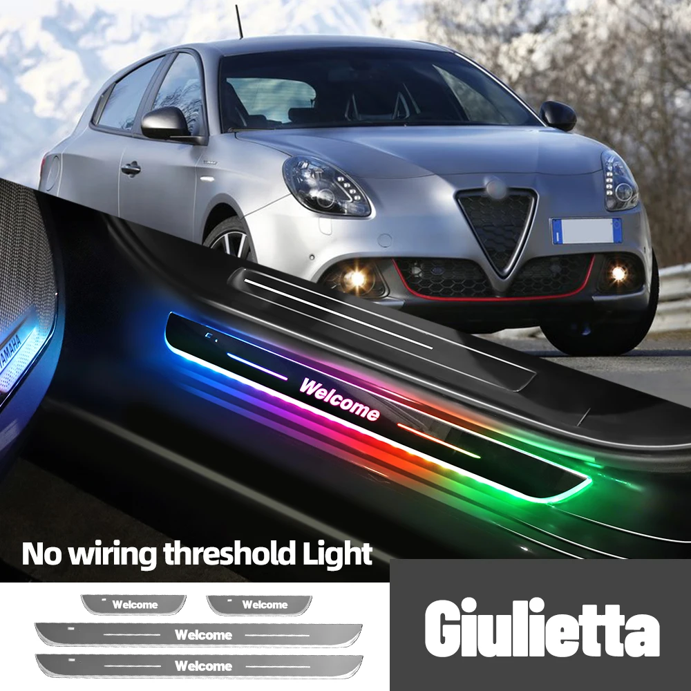 

For Alfa Romeo Giulietta 2010-2020 2018 2019 Car Door Sill Light Customized Logo LED Welcome Threshold Pedal Lamp Accessories