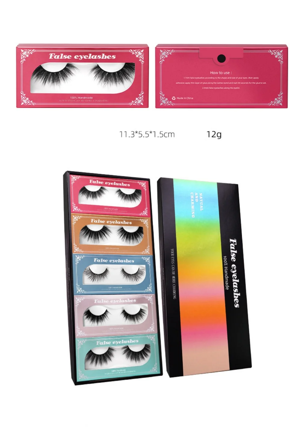 3D立体ミンクファーつけまつげ ハンドメイド ナチュラルまつげ 100%クルエルティフリー フルストリップまつげ メイクアップ 3Dミンクまつげ