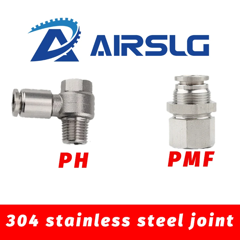 304 Stainless Steel Pneumatic Hose Fitting PC PCF PL PLF PB Air Tube Connector 1/8 1/4 3/8 1/2 BSP Quick Release Pipe Fittings