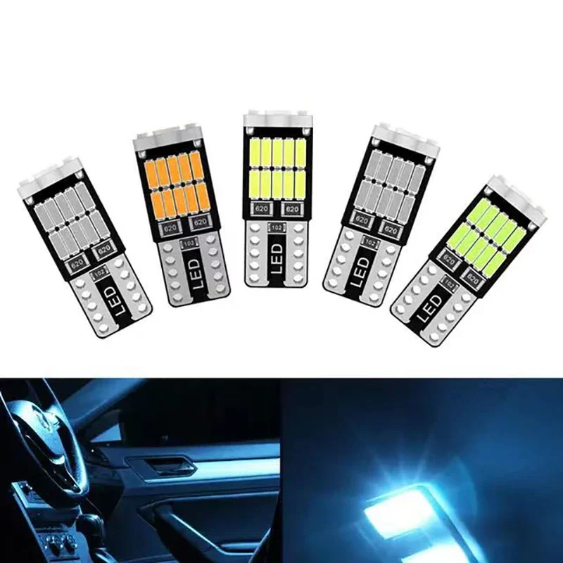 

20PCS Automotive LED Indicator Light W5W Reading Light License Plate Light T10 4014 26SMD Decoding High Brightness Car Lights