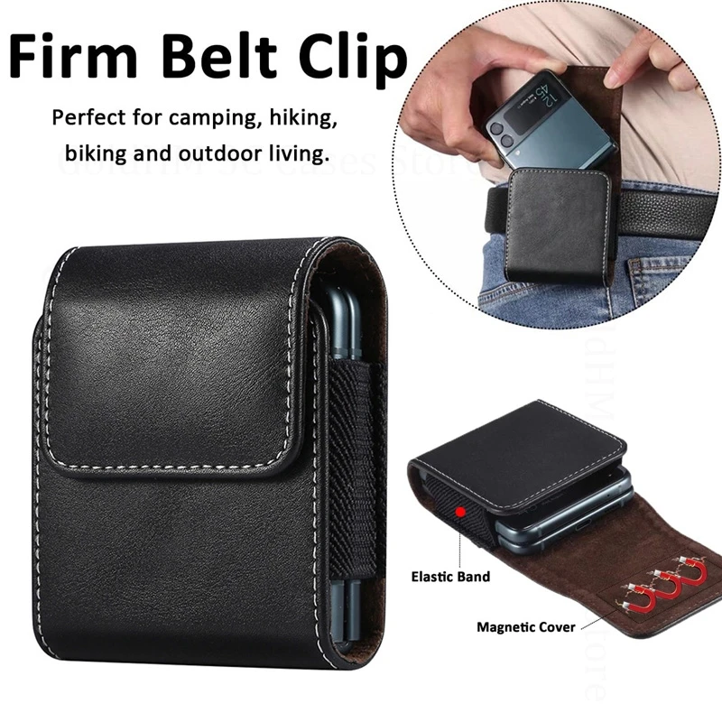 

Phone Pouch For Xiaomi Mix Flip 2 5G Magnetic Flip Leather Phone Case For Xiaomi Mix Flip2 5G mixflip Cover Belt Loop Waist Bag