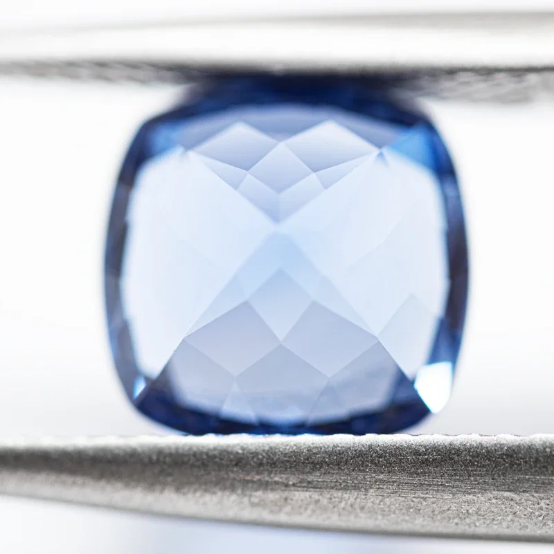 Laborgezüchteter Saphir, Kissenförmiger Schliff, Kornblumenfarbe, DIY-Charms für Schmuckherstellung, Ring, Halskette, Ohrringe, Hauptmaterialien, Zertifikat – Detail 6
