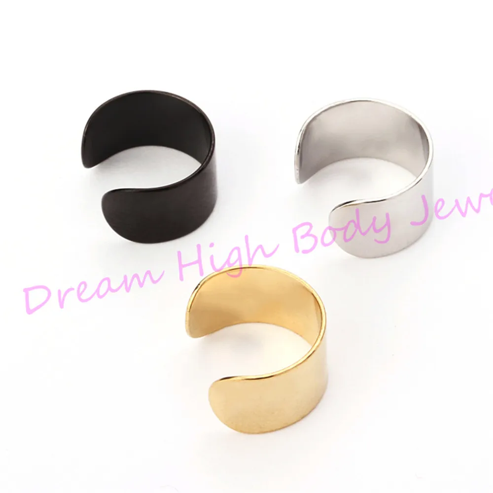 Cuff Ear Clip Punk Rock Wrap Earrings No piercing Gold Color Black Women Men Party Jewelry hollow U-shaped Simple 3COLORS