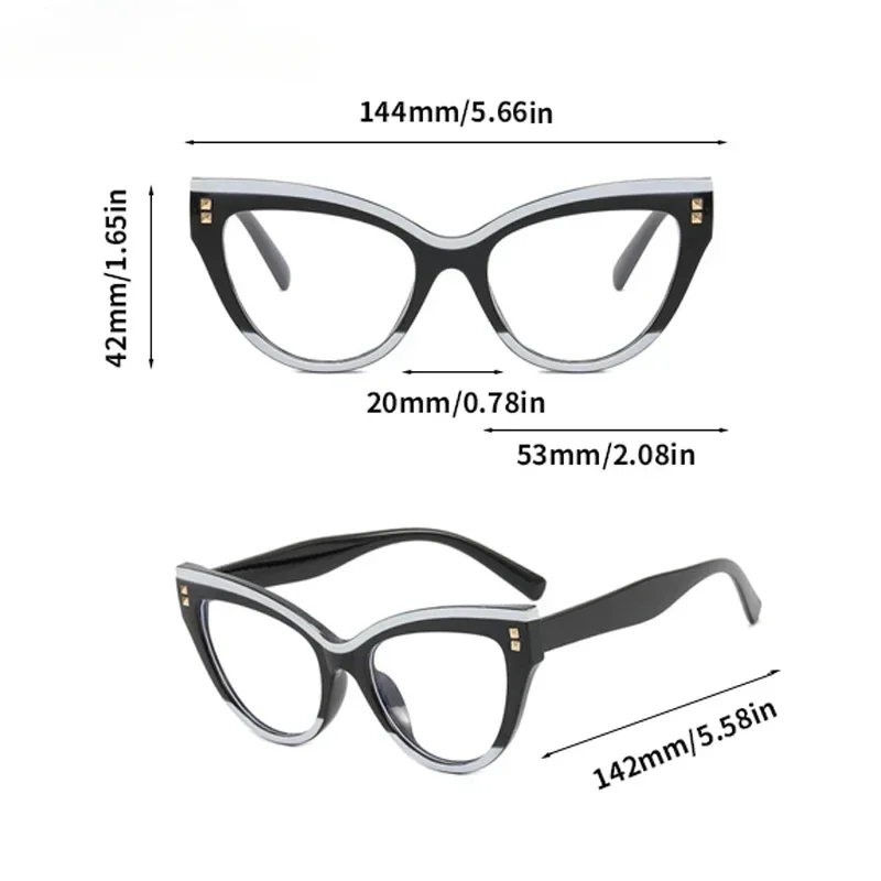 Vintage Men Women Glasses Retro Multi-color Cat Eye Rivet Reading Glasses Blue Light Blocking Eye Protection Presbyopia Glasses