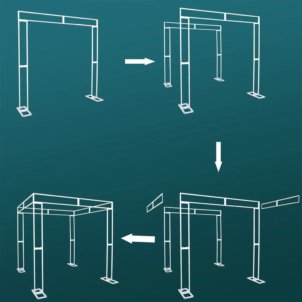 Square Shaped Pavilion Metal Stand Wedding Background Decoration Iron Bracket Deco Mariage Metal Frame Party Decor Flower Arches