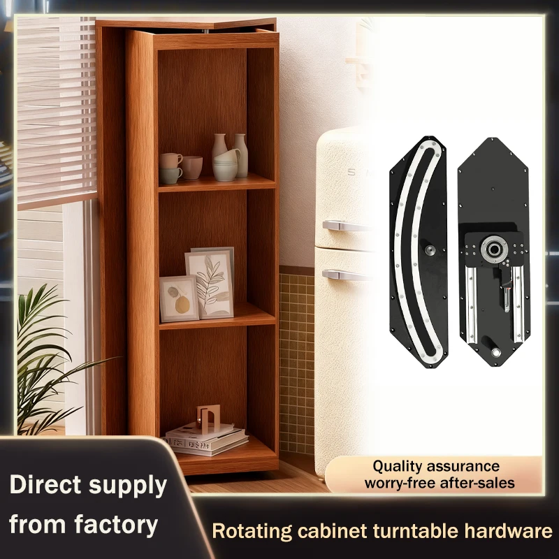 

180-Degree Rotating Showcase Cabinet Heaven And Earth Axle System Hidden Storage Unit For Corner Space Utilization Solution