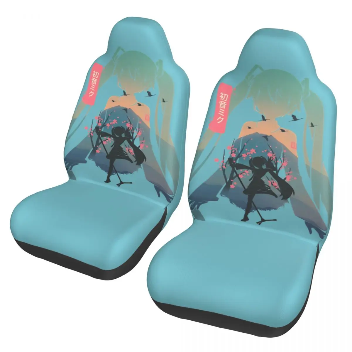 初音ミク-ユニバーサルカーシートカバー-プロテクター-インテリアアクセサリー-女性用-ボーカロイド-カーシートカバー-ファブリック-カースタイリング