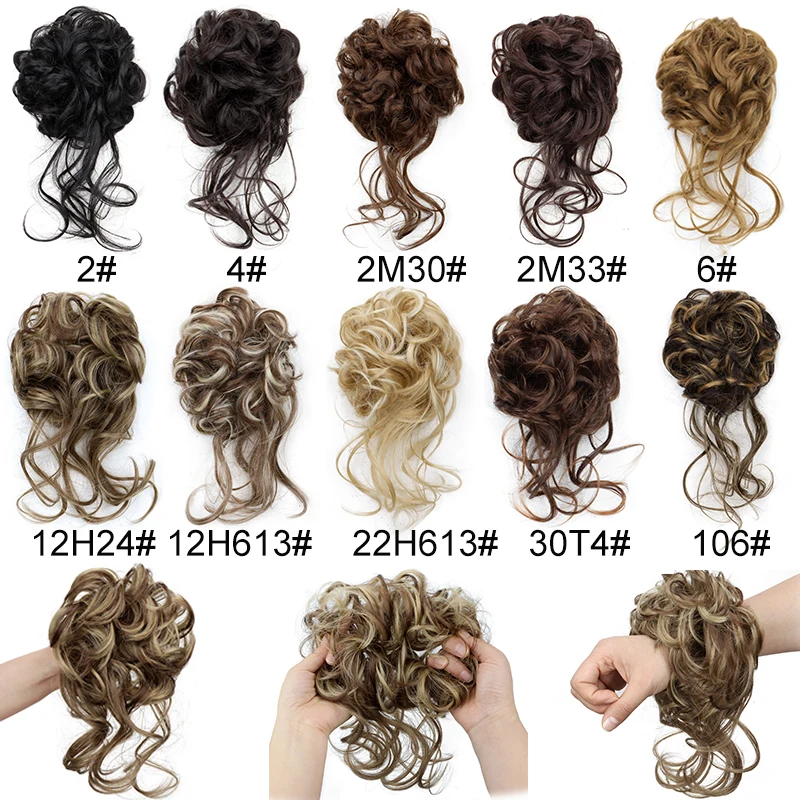 Synthetic Messy Donut Hair Buns Tousled Updo Chignon Elastic Hair Extension Hair Accessories for Women