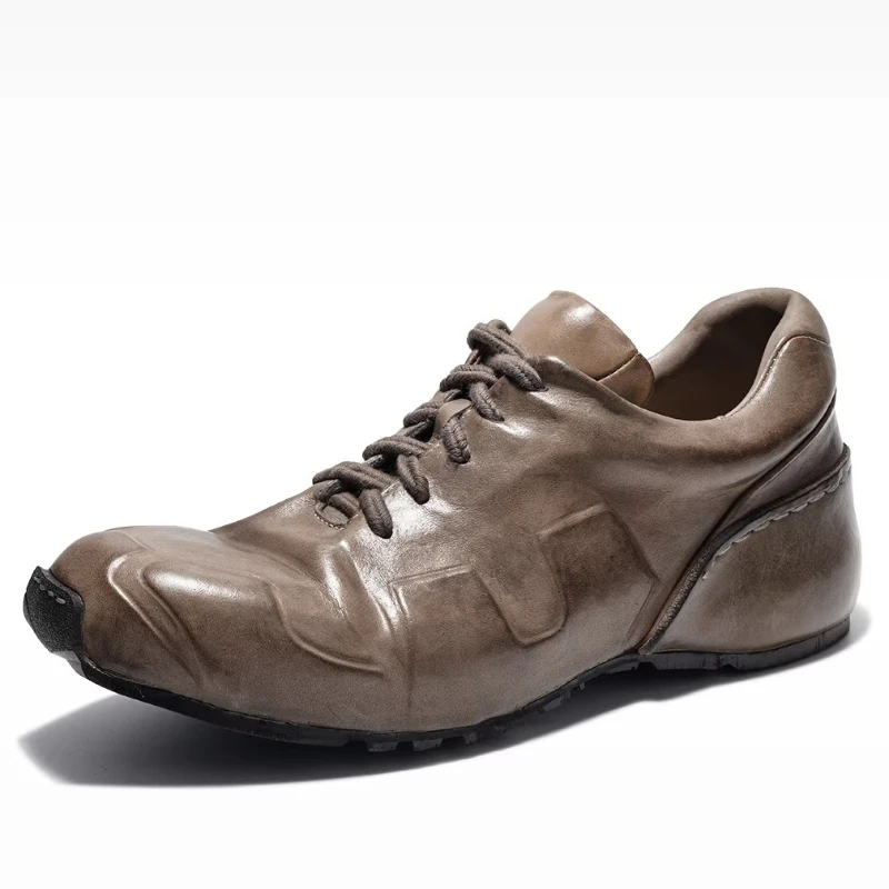 Washed Horsehide Outdoor Casual Shoes for Men's Retro Handmade Horse Skin Hiking Shoe Comfortable Breathable Casual Sports Shoes