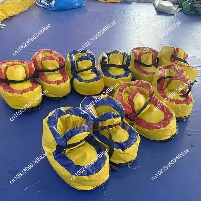 

Parent-child team building sports game pvc giant bubble football shoes, giant boots for speed running competition games