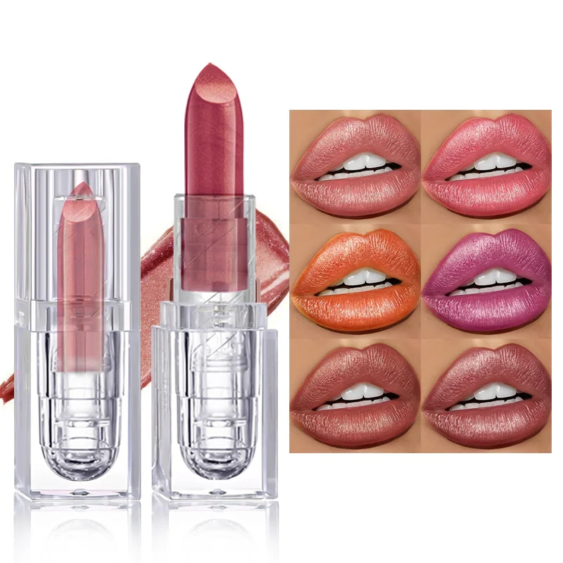 Sparkling Lipstick Diamond Pearl Gloss Long Lasting Makeup Waterproof and Not Easy to Fade Women's Lip Gloss Lipstick