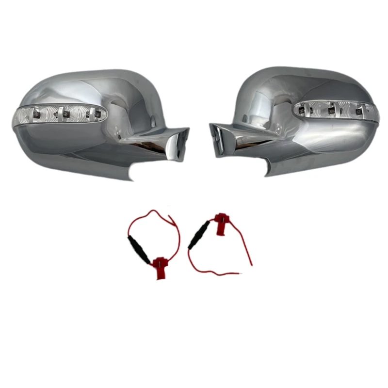 1Pair Car Rearview Mirror Covers With LED Line For Mercedes-Benz M-Class W163 ML Class 1997-2005 Side Door Mirror Trim