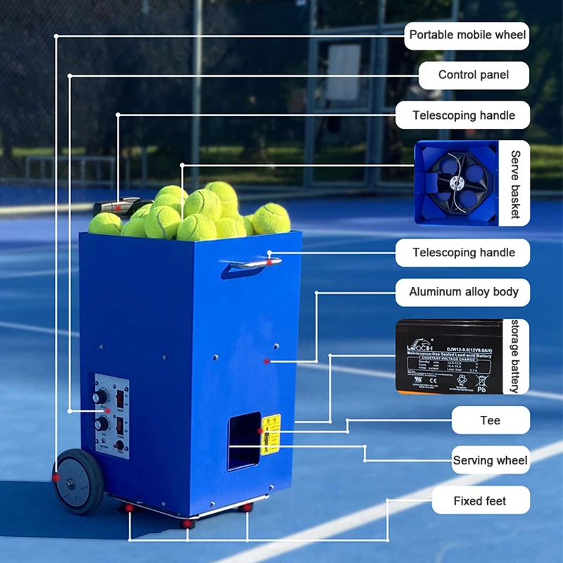 

Educational Service Robot Tennis Serve Machine Smart Auto Tennis Ball Launcher Machine Tennis Ball Training Shooting Machine
