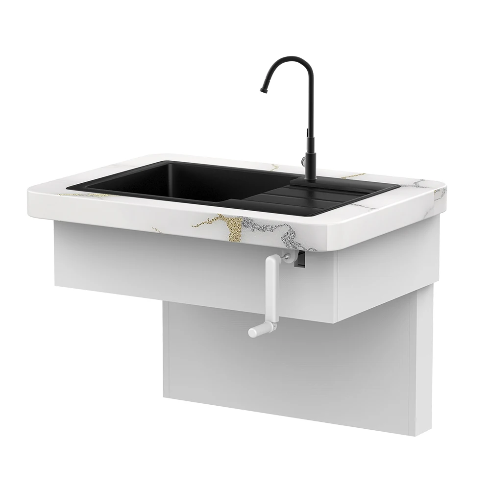 Manual Height Adjustable Sink Lifting For Disable Home Care Product Bathroom Safety Equipment