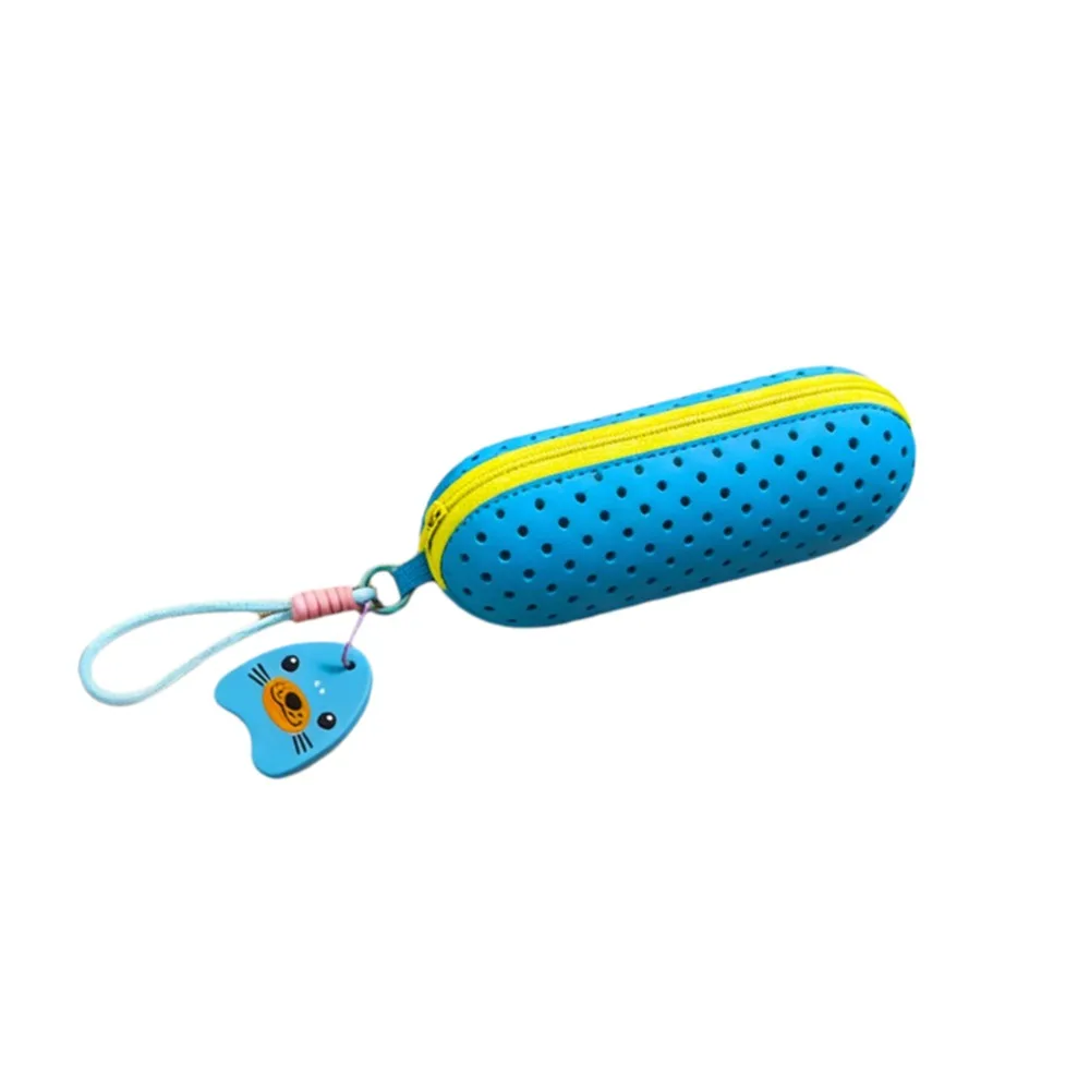 

EVA Material Swimming Goggles Case Soft Case Drainage Hole Portable Goggles Bag with Pendant Breathable Design