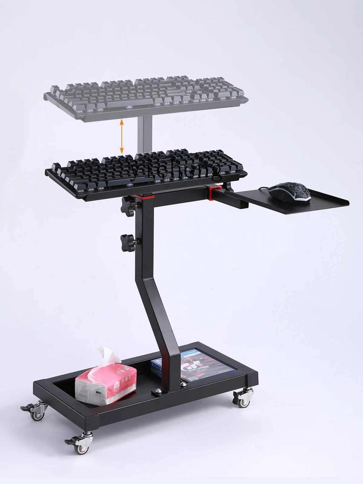 Tqh Movable Mouse Keyboard Lifting Stand Integrated Independent Floor Simulation Steering Wheel Support Dedicated