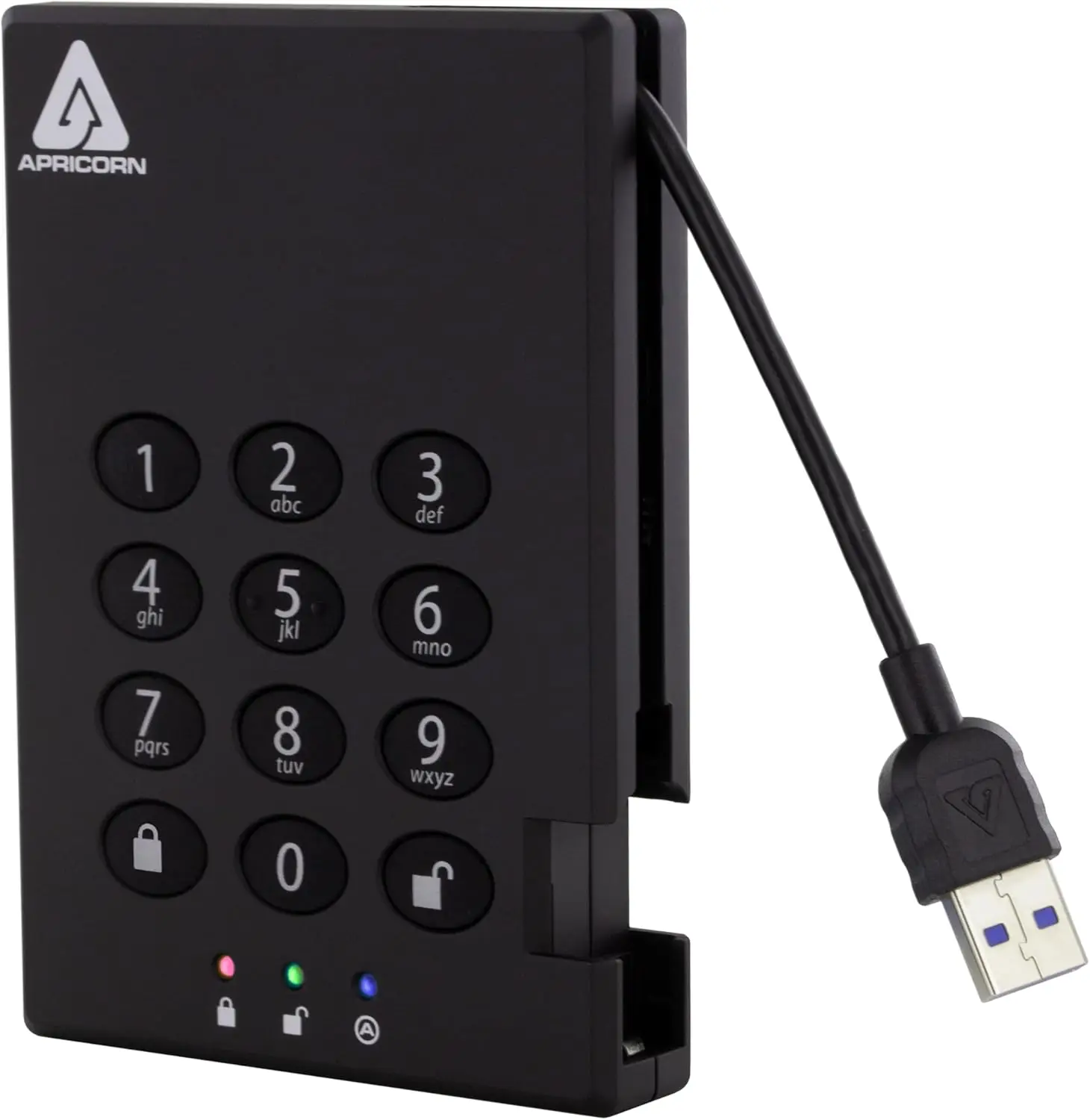 2TB USB 3.0 Portable Hard Drive with 256-Bit AES XTS Hardware Encryption for Secure Data Storage