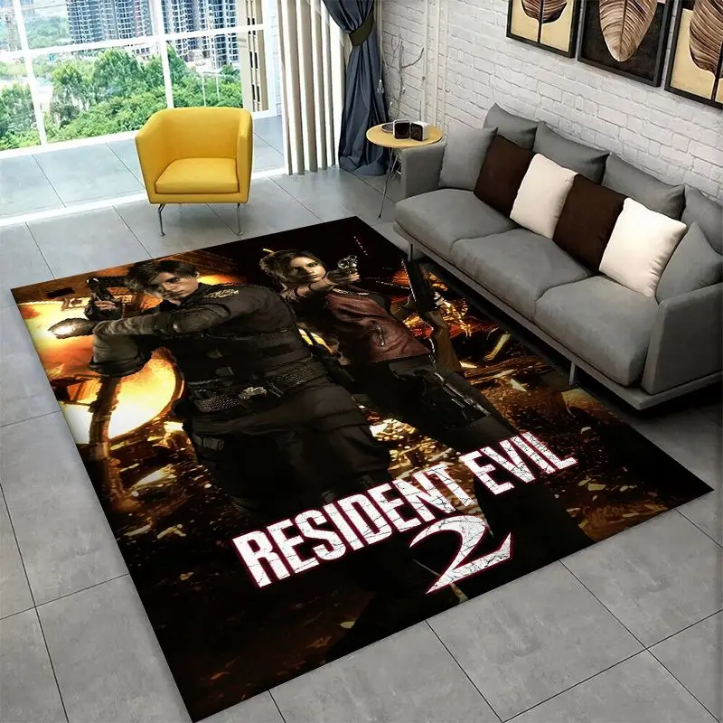 3D R-Resident Evil Leon Game Cartoon Carpet Rug for Bedroom Living Room Sofa Playroom Doormat Home Decor,Kid Area Rug Non-slip