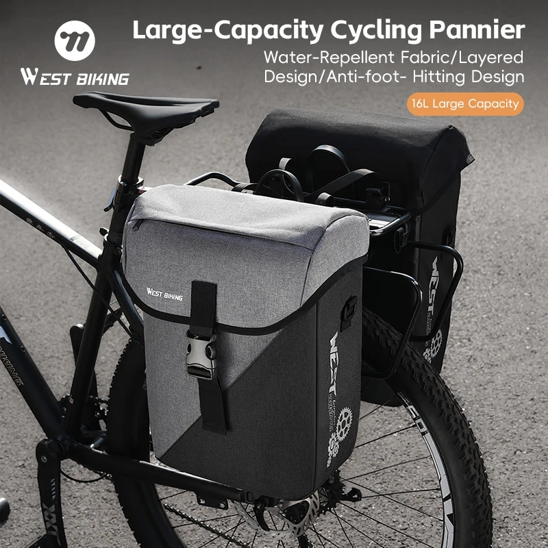 

WEST BIKING Bicycle Bags Waterproof Single Rack Bag Large Capacity Travel Cycling Rear Rack Tail Seat Trunk Bag Durable Bike Bag