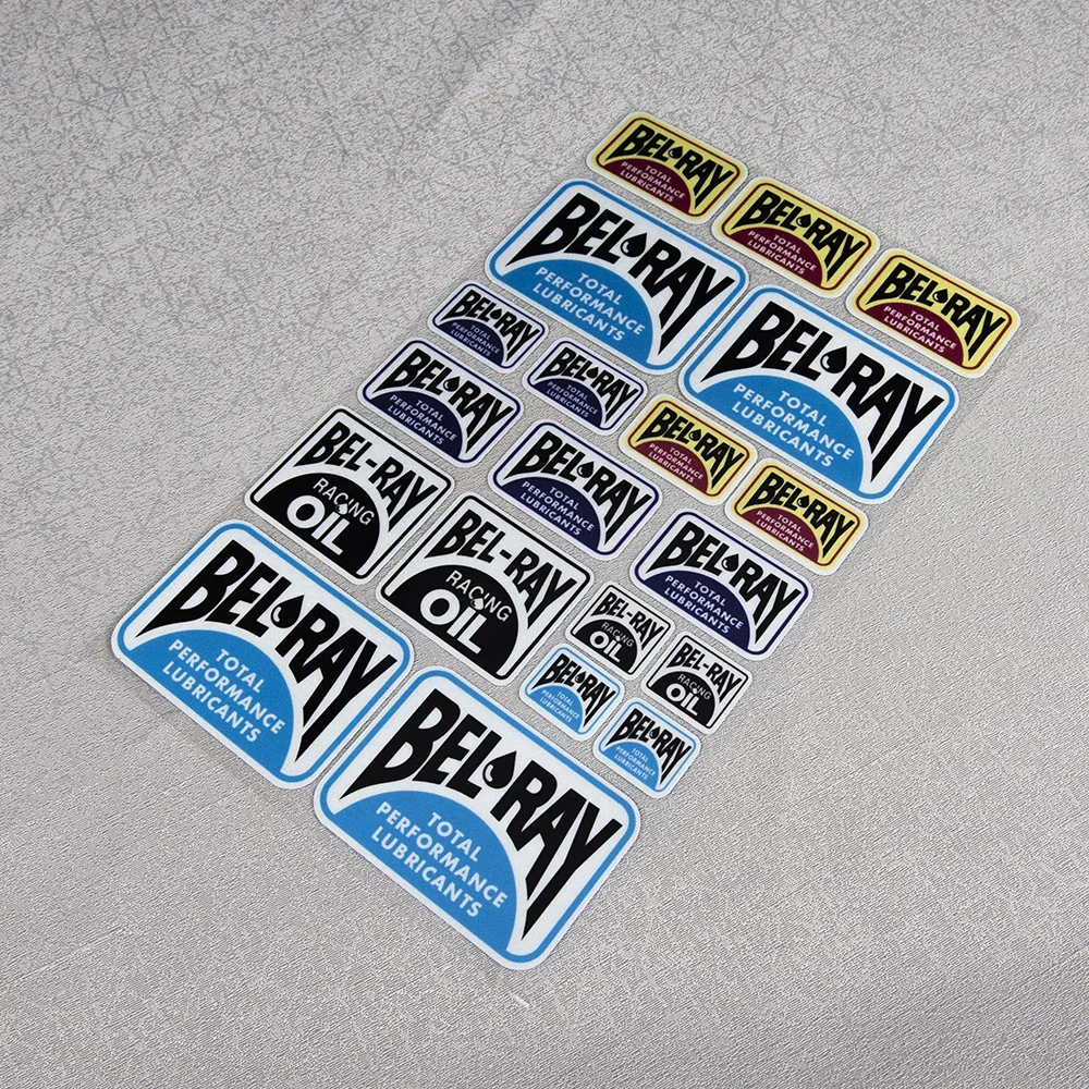 Bel Ray Lubricants Sponsor Motorcycle Stickers Set Laminated Bike Helmet Decals