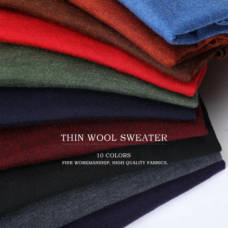 Brother Wang Men's Casual Knit Sweater Autumn Winter New Slim Fit Pullover Wool Cashmere Sweater Men Brand Clothes