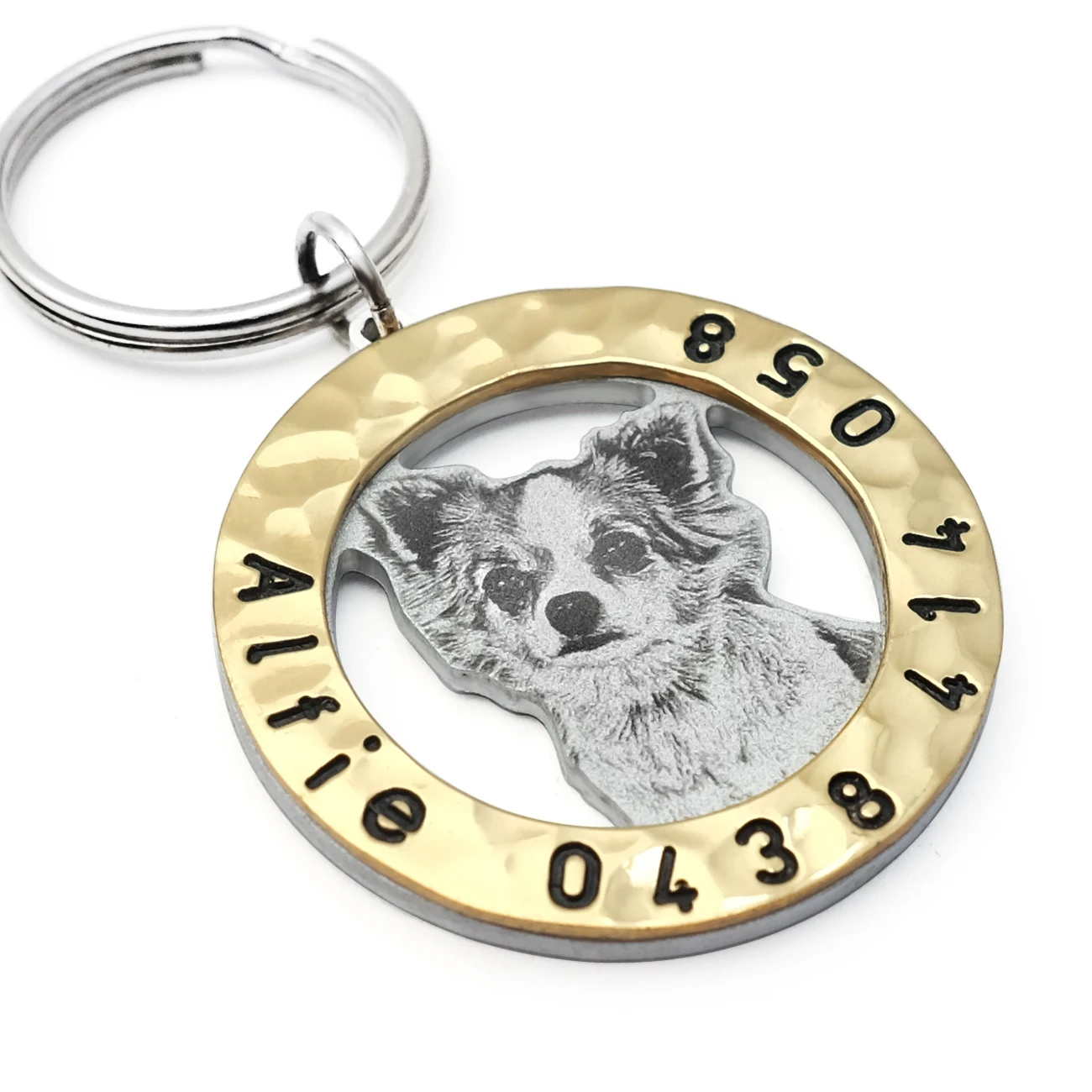 Personalized Pet ID Tag with Photo, Dog Collar Tag, Dog Portrait Tag, Engraved Dog Name Tag, Dog Accessories