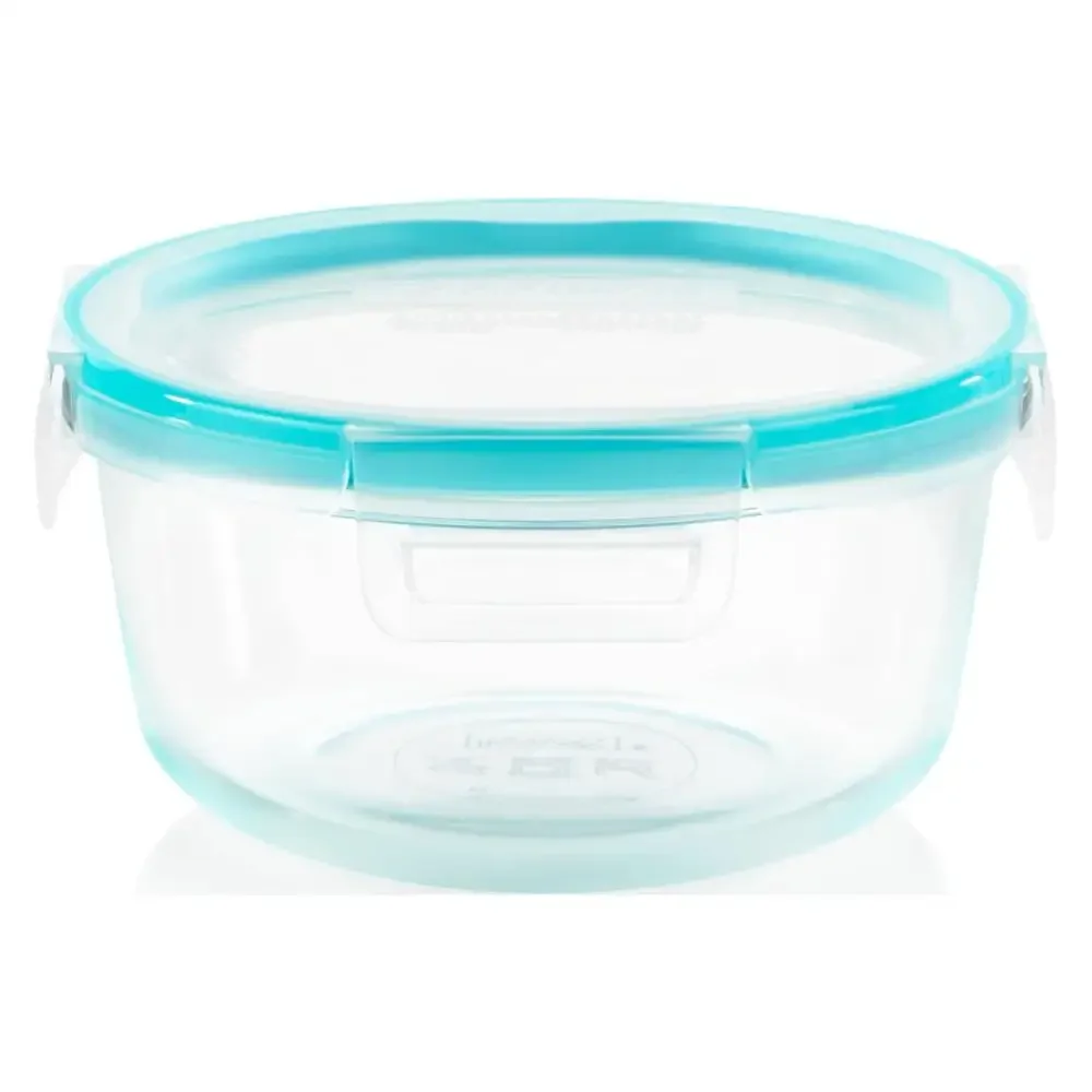 Glass Food Storage Container 4 Cups Airtight Leakproof Stackable BPA Free Spill-proof Total Solutionimensional 5.6 x 2.5 x 3.35