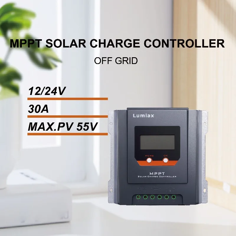 30A 12v 24v Mppt Solar Charge Controller Single Pv Input Regulator for Home Solar Energy Storage System