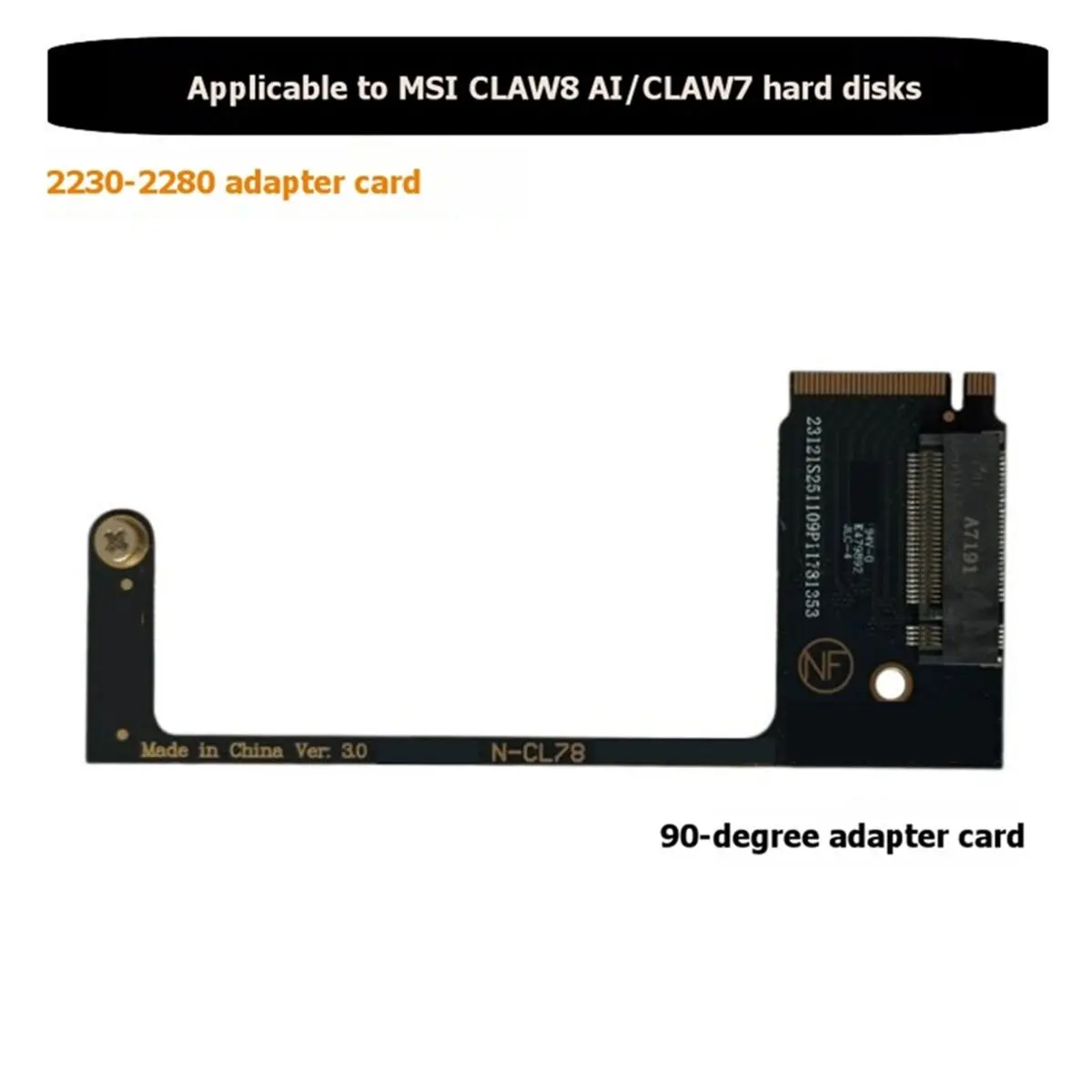 2230 to 2280 M2 NVME SSD Expansion Board for Claw 7/8 AI+ Adapter Riser Card M.2 NVMe Extender