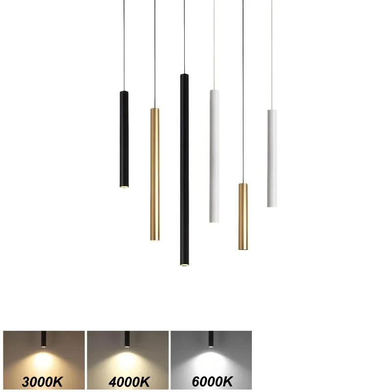 

Скандинавские светодиодные подвесные светильники для кухни и спальни, регулируемые линейные подвесные лампы, люстры для ресторана, переменный ток