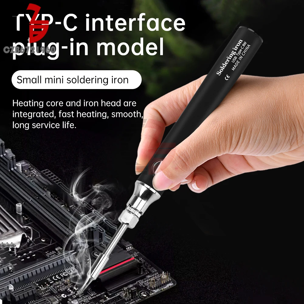 

5V 8W USB Soldering Iron Cordless Electric Soldering Iron Pen Type-C interface Lithium Battery Portable Repair Welding Tools