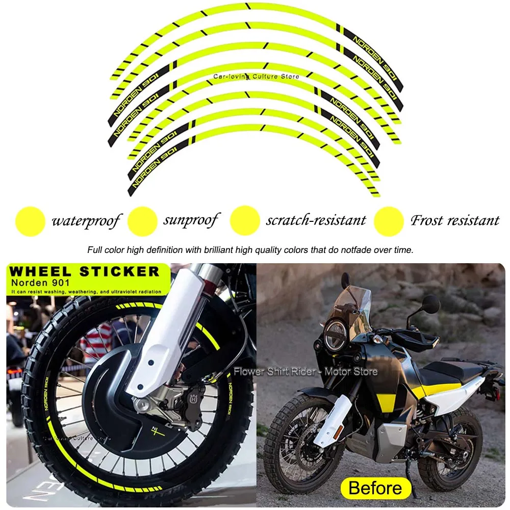 

For Husqvarna Norden 901 Motorcycle Accessories 3D Epoxy Resin Motorcycle Wheel Sticker Waterproof Protective Sticker