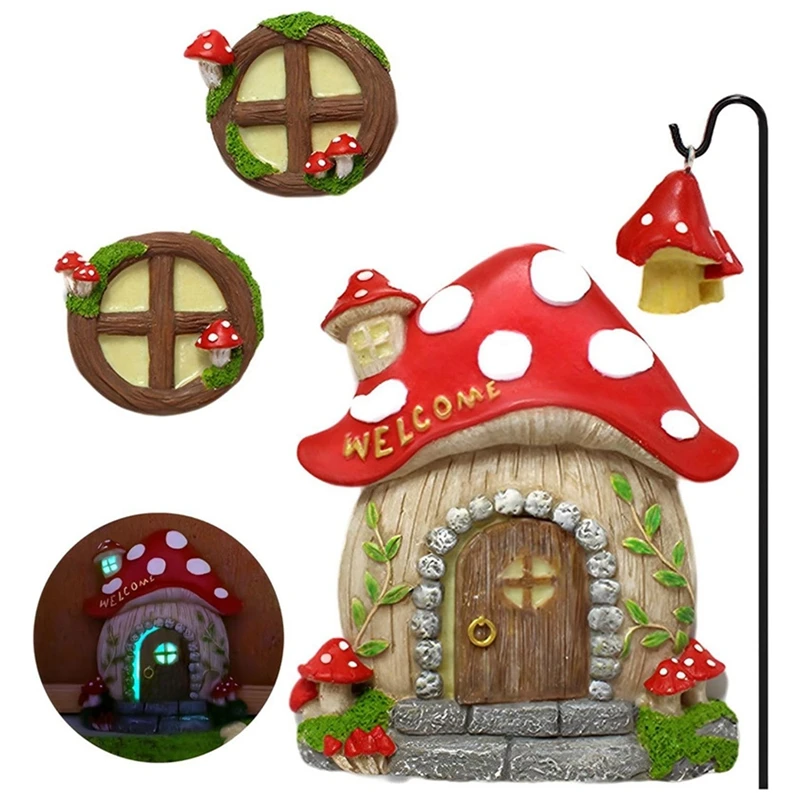 Fairy Door for Wall and Trees Glow in The Dark Miniature Fairy Garden Accessories Lawn Ornaments