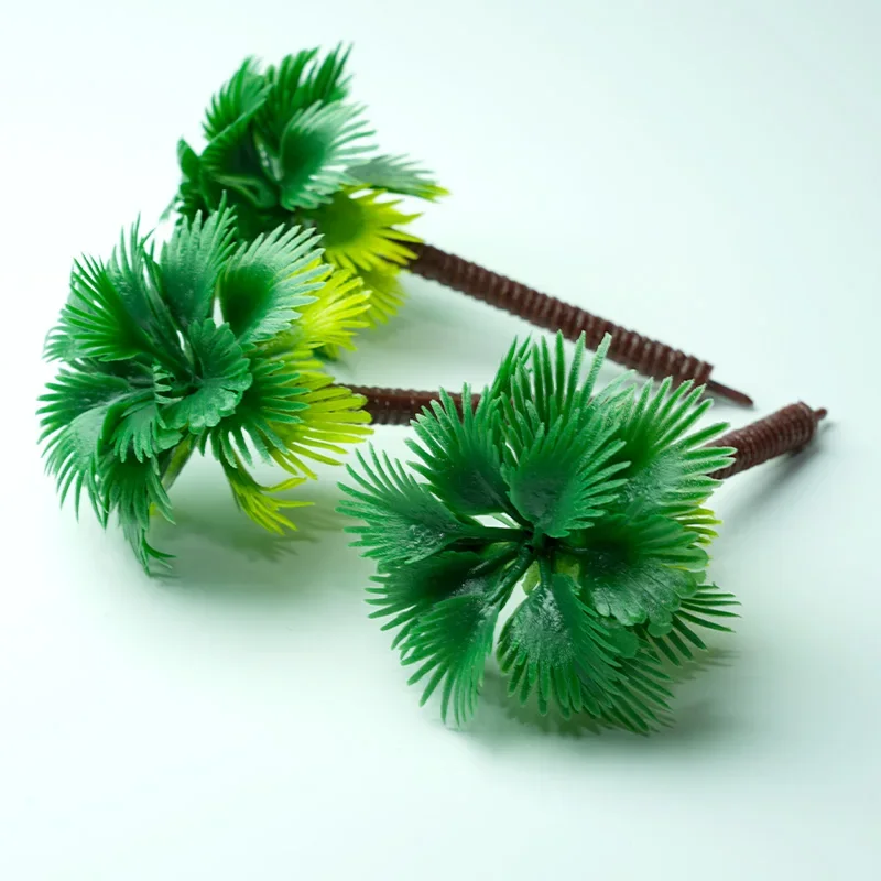 5 個の新しいプラスチックココヤシの木ミニチュア植木鉢盆栽クラフトキット DIY 装飾砂テーブルクリエイティブ趣味