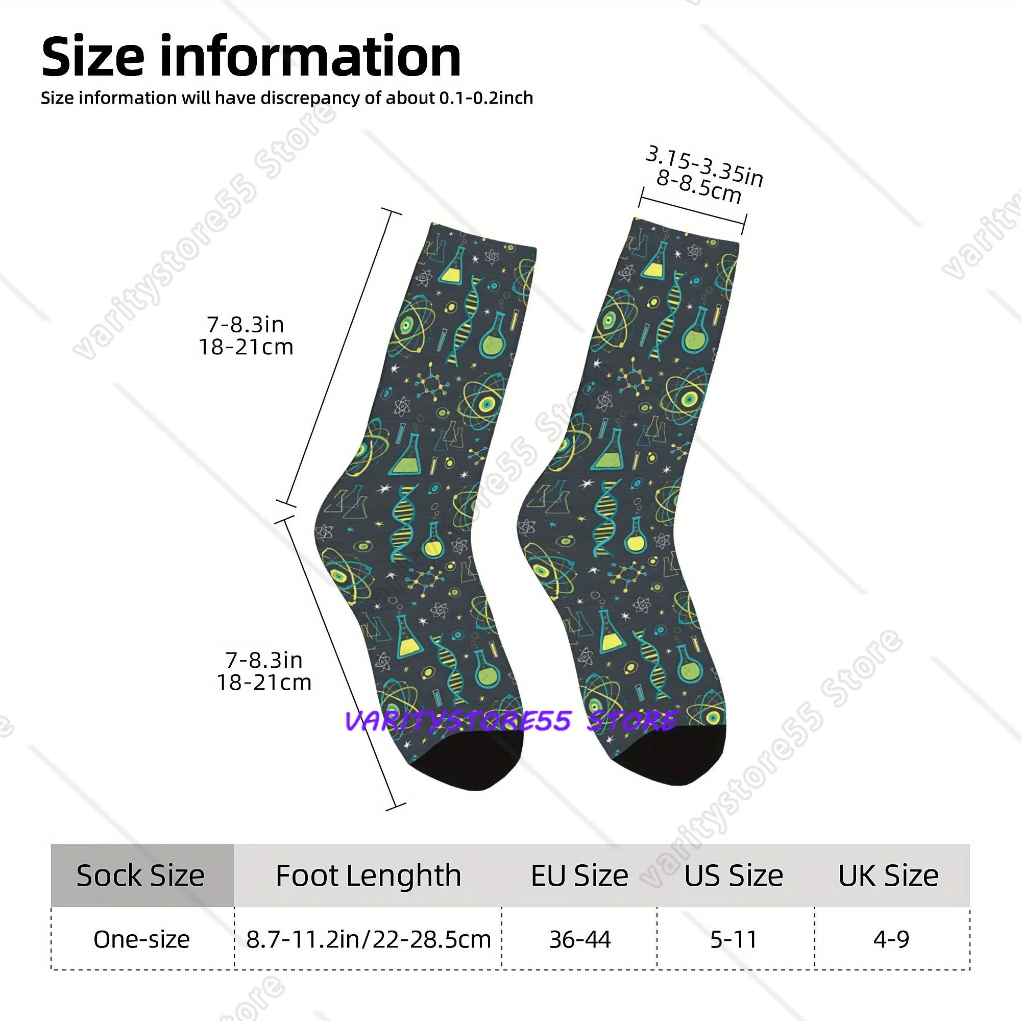 2D Print Design Modern Science Socks Sports 3D Print Boy Girls Mid-calf Sock