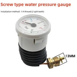 Wall Mounted Boiler Universal Water Pressure Gauge, 4bar Gas and Underfloor Heating Dual-purpose Boiler Capillary Steam Gauge