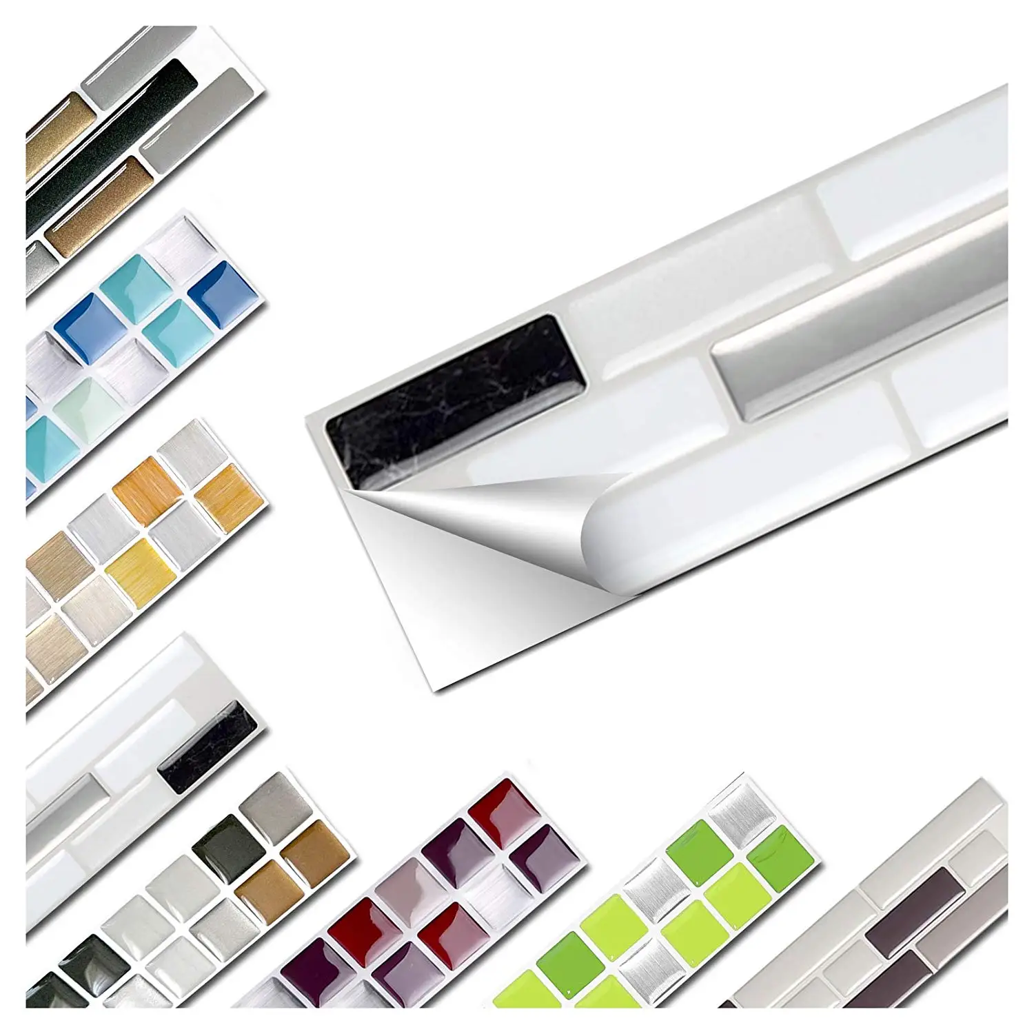 

Vivid Ties-6 sheets Mixed Brown Marble Self Adhesive Wall Tiles