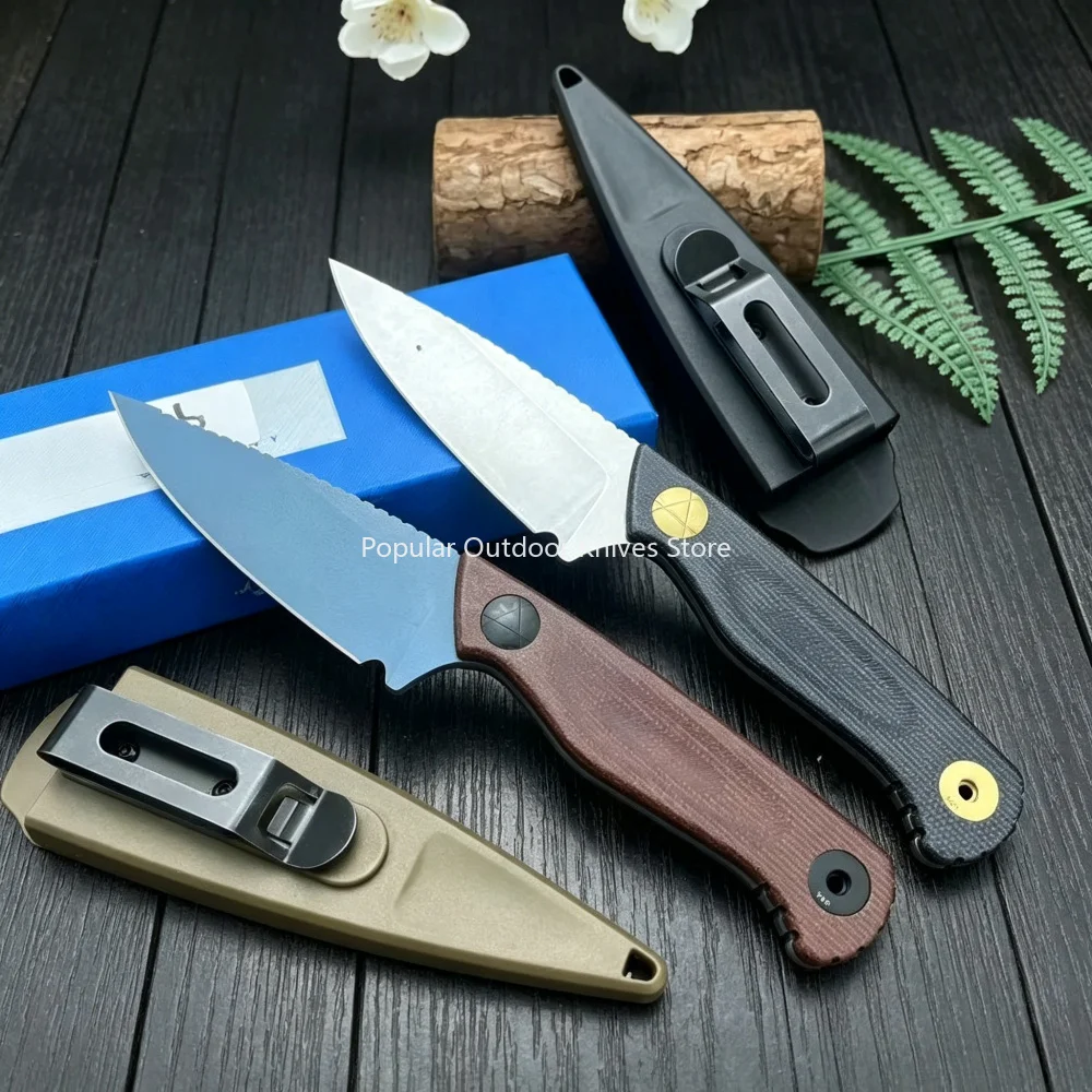 

203BT BM High Hardness Premium Camping Fishing Pocket Fixed Blade Knife Spear Point D2 Steel Outdoor Straight Knife EDC Multitools Lightweight Climb Picnic Knives