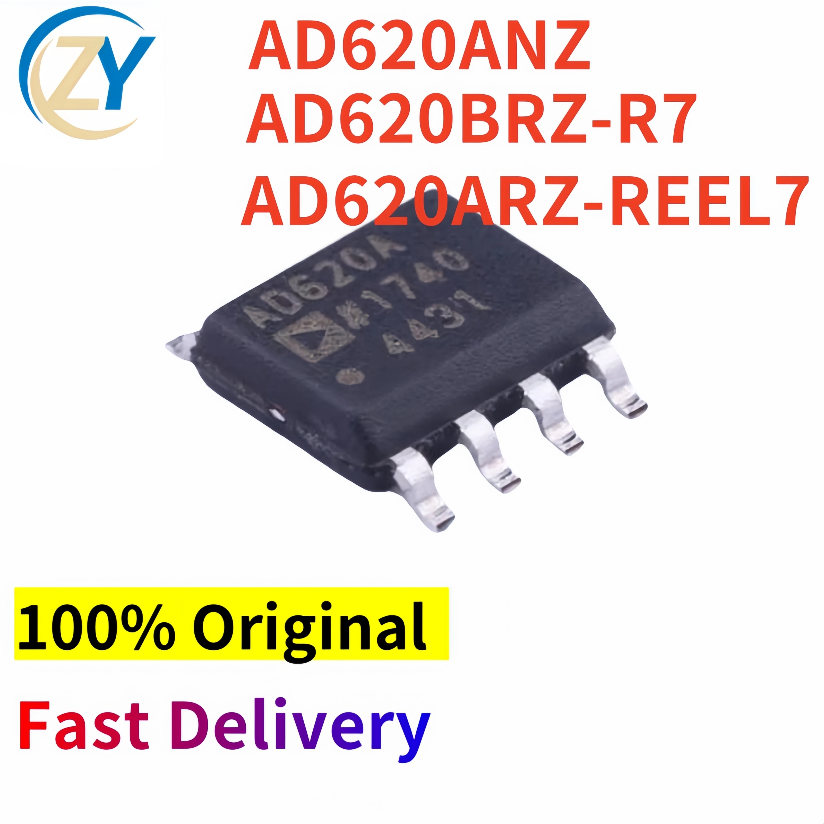 (2pcs) AD620 AD620ARZ Amplifier ICs AD620BRZ AD620ANZ SOIC-8 100% Original & In Stock