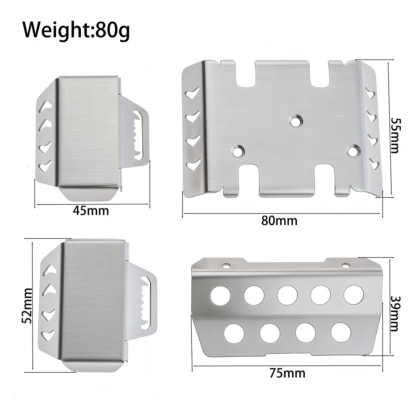 Stainless Steel Metal Bumper Chassis Armor Protection Skid Plate for LC79 1/10 86160 RC Car Upgrade OP Accessories