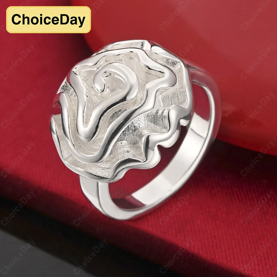 

ChoiceDay 925 Sterling Silver 6-10 Exquisite Rose Flower Ring Women's Gift Accessories Party Jewelry Wedding Gift