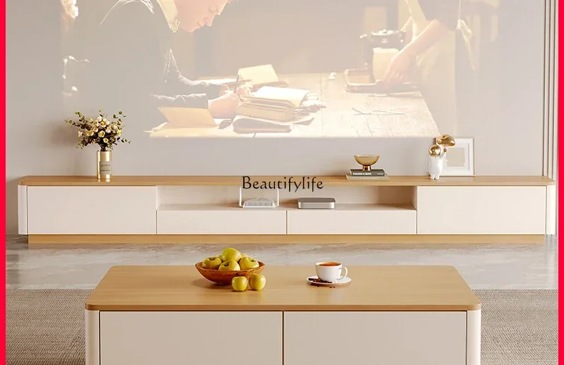 

ls 18 -*Solid wood TV cabinet Log cream wind living room floor small apartment floor cabinet