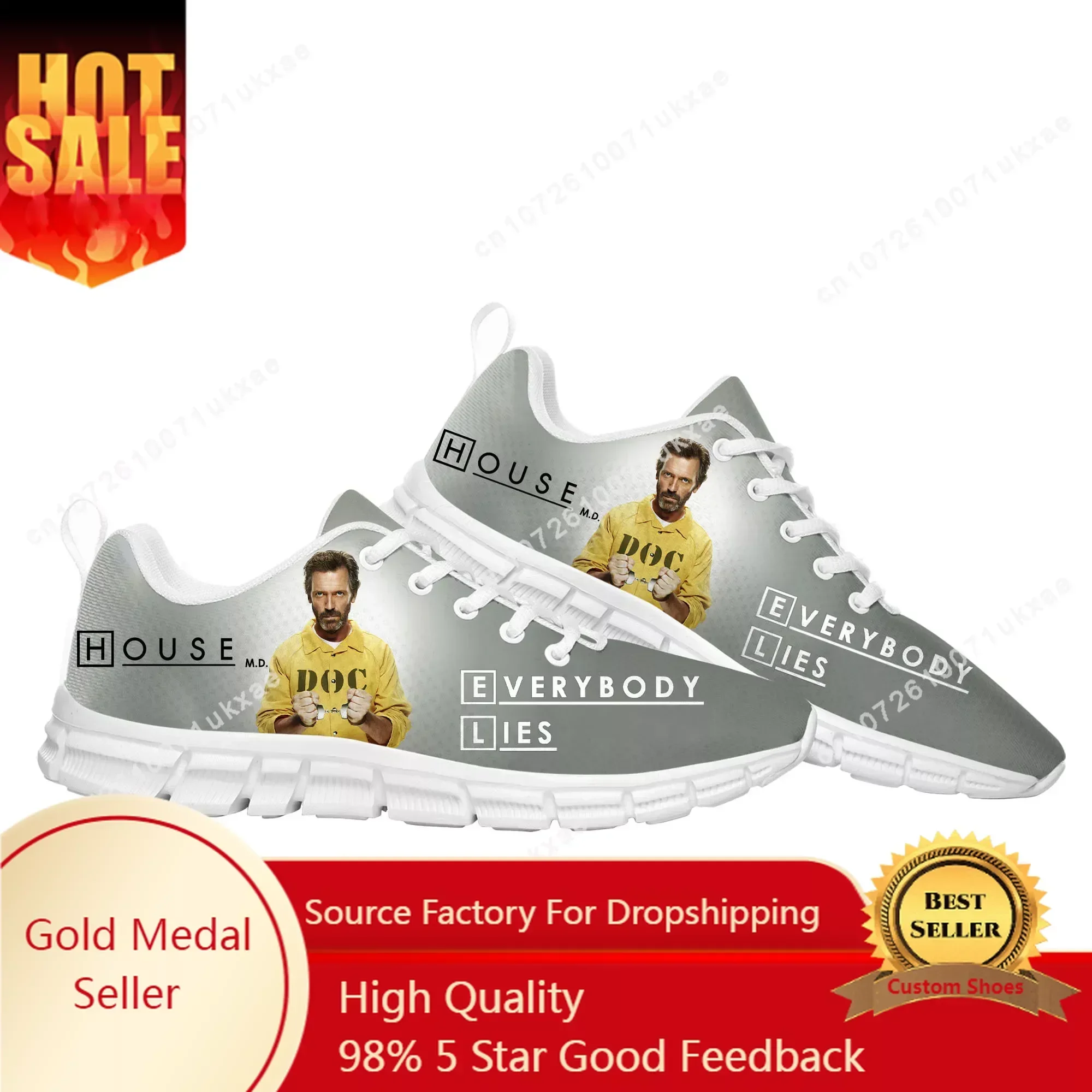 

House M.D. Sports Shoes Mens Womens Sneakers High Quality Hugh Laurie Casual Sneaker Couple Custom Shoes