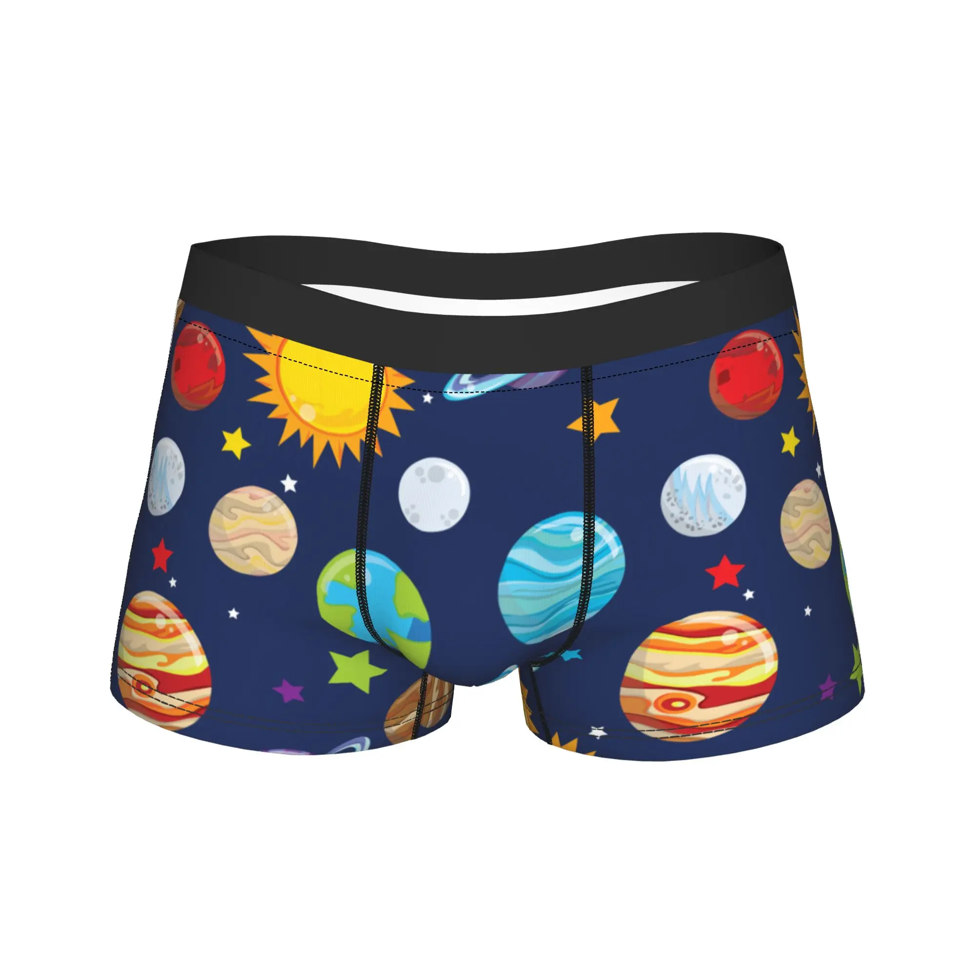 

Мужские трусы-боксеры с забавным принтом «Космос, галактика, планеты», шорты, нижнее белье, мужские трусы со средней посадкой, размеры M-XXL