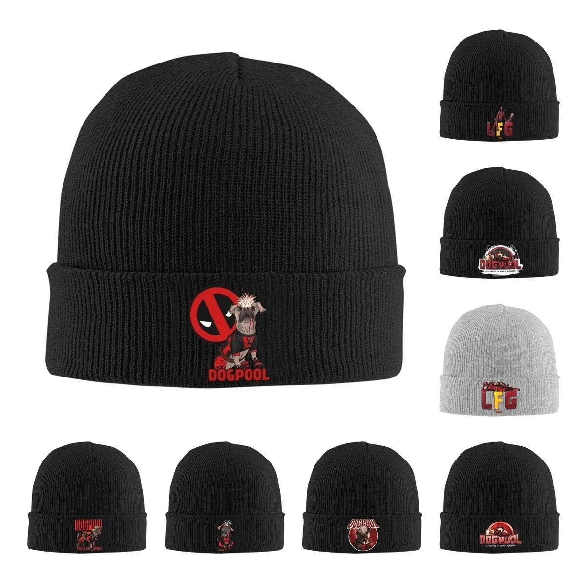 Deadpool & Wolverine Dogpool Knitted Hat Beanies Autumn Winter Hats Warm Unisex Casual Comic Cool Cap for Men Women Gift